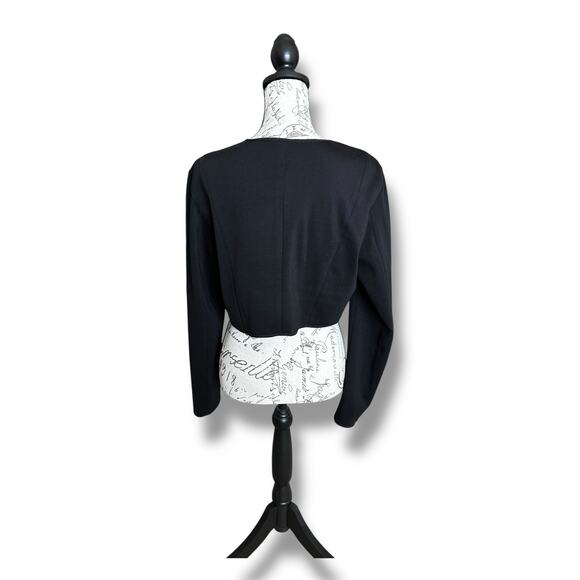 Narciso Rodriguez For Design Nation Women's Snap Button Black Crop Blazer Large - Picture 4 of 7